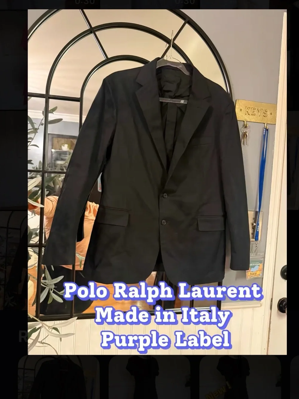 Ralph Lauren Purple Label Black Two-Button Men's Blazer